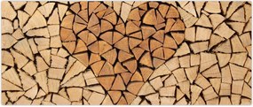 Tablou - Inima din lemn (120x50 cm)