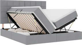 vidaXL Pat cu storage Gri deschis 180 x 200 cm Piele artificială