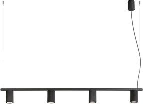 Sollux SL.2712 - Lustru suspendat pe cablu KARBON 4xGU10/10W/230V negru