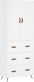 vidaXL Dulap înalt, alb, 69,5x34x180 cm, lemn compozit