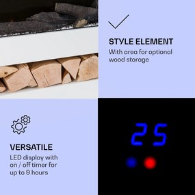 Klarstein Studio Light & Fire 3 Smart, Șemineu, 1000 / 2000 W, MDF, WiFi Control