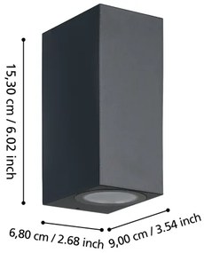 Aplică LED de exterior JABAGA 2xGU10/4,6W/230V IP44 Eglo 900276