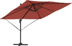 vidaXL Parasol Roma Roșu 286 x 284 x 265 cm Aluminiu și poliester