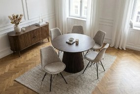 Set 4 scaune moderne Scandinavia imprimeu leopard bej-gri