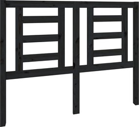 vidaXL Tăblie de pat, negru, 126x4x100 cm, lemn masiv de pin