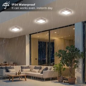 Brilagi-LED Lampă de exterior cu senzor BENE, LED 24 W, 230 V, 26 x 26 cm, maro, IP54