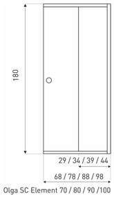 Ușă de duș OLGA SQ 80 ELEMENT