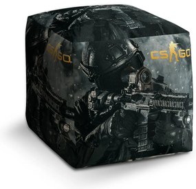 Taburet Cube CS:GO soldat 1, negru