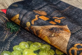 ANDRE 9009 covor lavabil Gustări bucatarie anti-alunecare - maro / galben