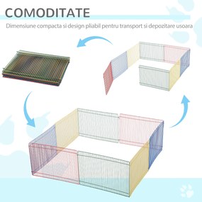 PawHut tarc modular pentru animale mici, 8 piese, 69x69x23cm | AOSOM RO