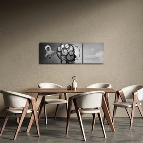 Tablou artistic cu cu cap și ceas (cu ceas) (90x30 cm)
