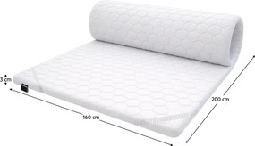 Topper, 3 cm, 160x200, din spumă, ZENY