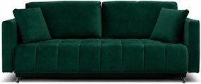 Canapea extensibila ALDO 3L, stofa catifelata verde - Monolith 37, cu