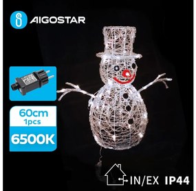 Decorațiune LED de Crăciun de exterior LED/3,6W/31/230V 6500K 60 cm IP44 om de zăpadă Aigostar
