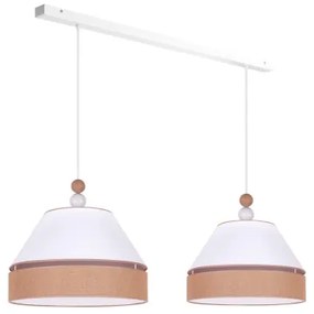 Duolla - Lustră pe cablu AVIGNON 2xE27/15W/230V albă/maro