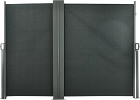 Outsunny Perdea Laterală Retractabilă cu Mâner, Paravan din Metal și Poliester 180 g/m², Anti-UV, pentru Intimitate Exterior, pentru Balcon Grădină, 600x180 cm, Gri | Aosom Romania