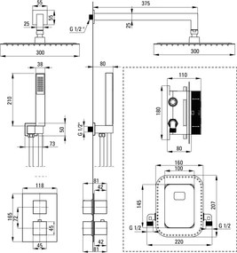 Therm Set de duș cu montare îngropată, cu BOX cu termostat BXYZ0EAT