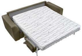 Canapea verde/maro extensibilă cu tapițerie din catifea reiată 225 cm Augustin – Bobochic Paris