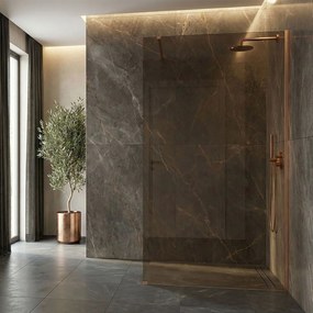 Paravan de dus Rea Flexi Brown / Brush Copper 130