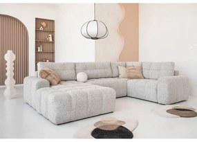 Colțar modular bej extensibil/cu spațiu de depozitare (cu colț pe partea dreaptă) Lulu – Miuform