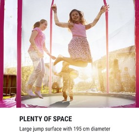 KLARFIT Jumpstarter, trambulină, 2,5 m Ø, plasă 120 kg max., 195 cm Ø zonă de sărituri