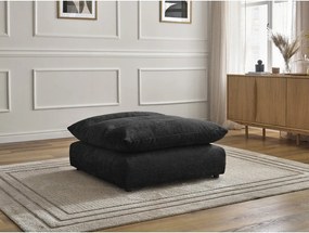 Taburet negru cu tapițerie din chenille Neil – Bobochic Paris