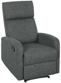 HOMCOM Fotoliu de relaxare, fotoliu de odihnă reglabil cu suport pentru picioare ajustabil, fotoliu de living modern cu material textil, Gri | Aosom Romania
