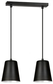Lustra cu pendule metalice design minimalist MILGA 2 negru/alb