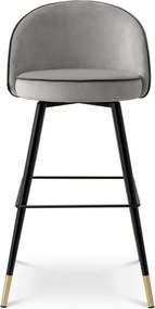 Set de 2 scaune de bar pivotante, design LUX, Bar Stool Cooper gri deschis