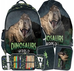 Set ghiozdan din 3 piese pentru băieți - Dinosaurus World