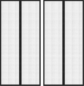 vidaXL Perdea de ușă anti-insecte cu magnet, 2 buc., negru, 220x110 cm
