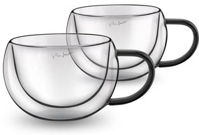Lamart LT9114 Set de 2 pahare pentru cappuccinoVaso, 270 ml, negru