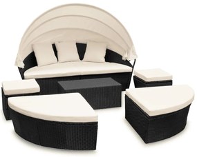 Deuba Pat de gradina din ratan LAZY BIG - negru 230 cm