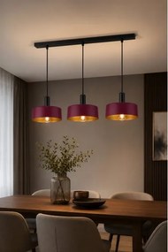 Lustră pe cablu HAKI 3xE27/60W/230V vișinie/neagră