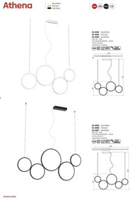 Lustră LED dimabilă pe cablu ATHENA LED/40W/230V CRI98 negru Redo 01-3384