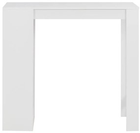 280211 vidaXL Masă de bar cu raft, alb, 110 x 50 x 103 cm