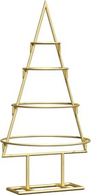 vidaXL Pom de Crăciun din metal Auriu 60 cm Oțel vopsit în pulbere