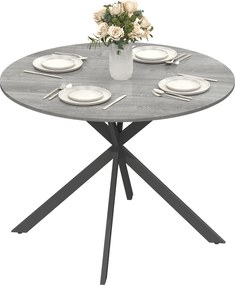 HOMCOM Masă rotundă pentru 4 persoane, masă de bucătărie în stil industrial cu picioare din oțel, pentru zona de luat masa, bucătărie, Gri | Aosom Romania