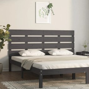 Tablie de pat, gri, 180x3x80 cm, lemn masiv de pin 1, Gri, 180 x 3 x 80 cm