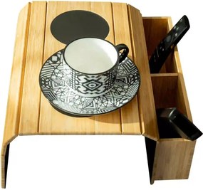 Organizator VISE, stejar/negru, bambus/pasla, 46x32x7 cm