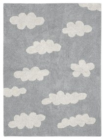 Covor pentru copii gri lavabil/țesut manual din amestec de bumbac 120x160 cm Clouds Grey – Lorena Canals