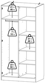Șifonier alb 99x200x62 cm Billund – Tvilum