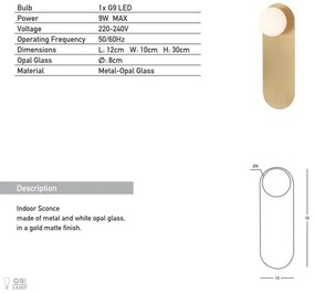Aplica de perete moderna stil minimalist Fely aurie