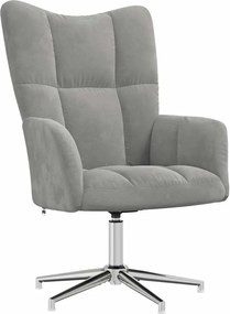 vidaXL Scaun de relaxare, gri deschis, catifea