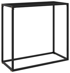 vidaXL Masă consolă, negru, 80x35x75 cm, sticlă securizată