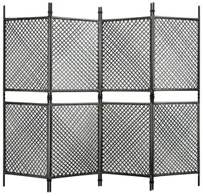 47840 vidaXL Paravan cameră, 4 panouri, antracit, 240 x 200 cm, poliratan