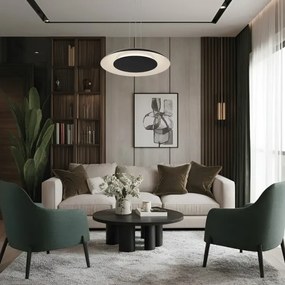 Lustră LED suspendată pe cablu PIATTINO, 30 W, 230 V, 2700/3200/4000 K, Ø 40 cm, negru