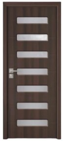 Usa Interior din MDF Novo Doors ND318, Cadru din Lemn Masiv, Geam Sablat, KIT COMPLET, Toc , Manere si balamale incluse (Culoare: Alb, Toc: Fix,