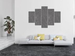 Tablou - Frunze de palmier gri (150x105 cm)