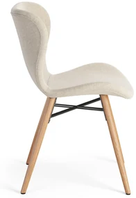 MAZZONI EXPORT ALTEA Bej (material Rio 40)/picioare stejar natural - SCAUN MODERN PENTRU LIVING/SUFRAGERIE/BUCĂTĂRIE/BIROU